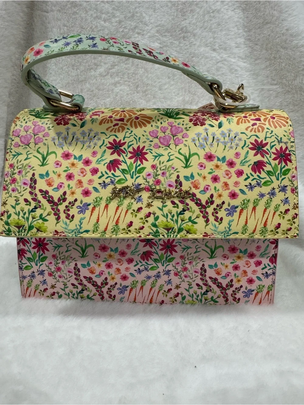 NWT Betsey Johnson Floral Print Handbag with Charm